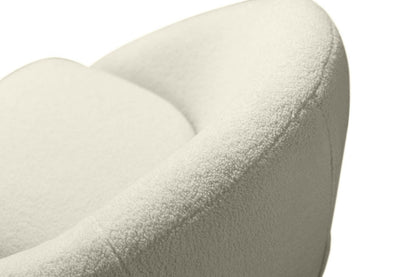 Chaise d'appoint incurvée en tissu bouclé Lola 28,7 avec coussin de siège amovible - Blanc | Fauteuil d'appoint courbé Lola de 28,7 po en tissu chenille bouclé avec coussin de siège amovible - blanc