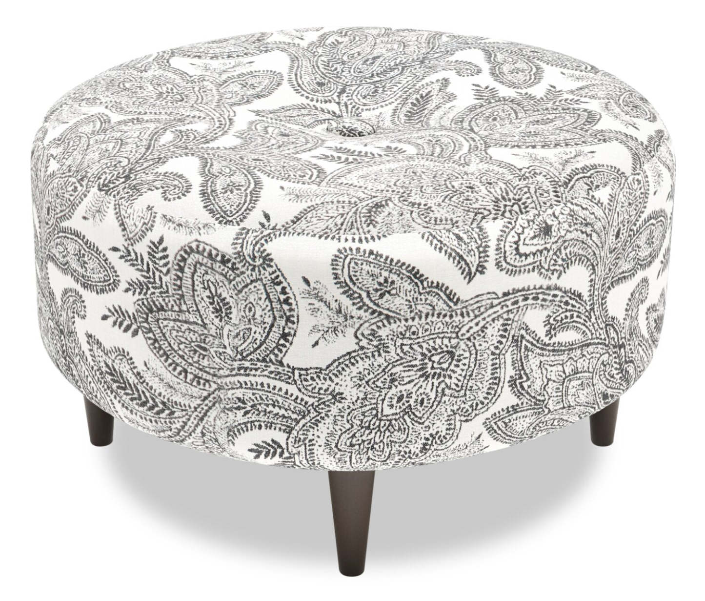 Pouf The Curve 31 en tissu, motif dalmatien multicolore, fabriqué au Canada | CURV1150