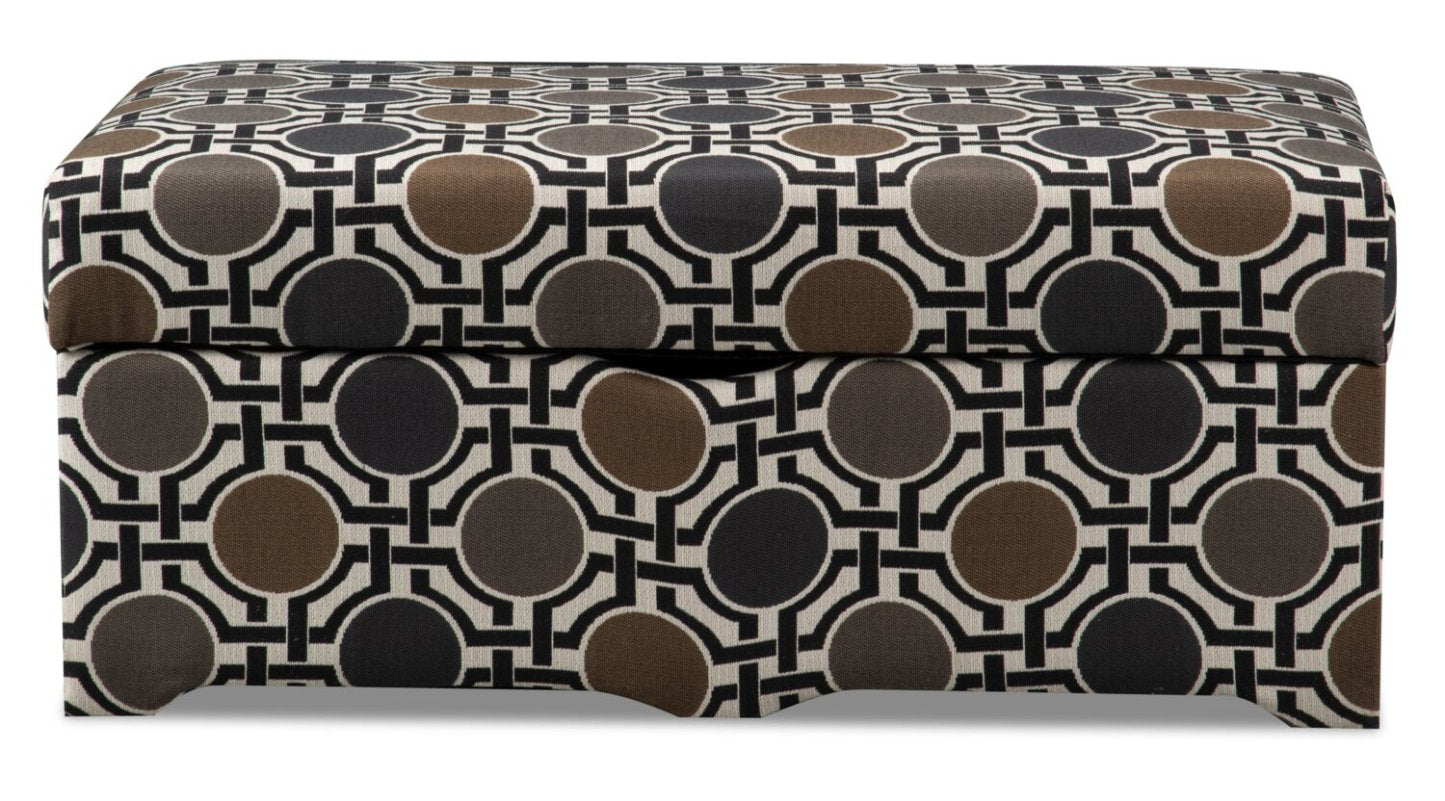 Made in Canada Nina 39 Linen-Look Fabric Accent Storage Ottoman | Pouf de rangement d’appoint Nina de 39 po fabriqué au Canada en tissu d’apparence lin