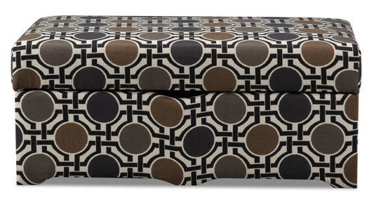 Made in Canada Nina 39 Linen-Look Fabric Accent Storage Ottoman | Pouf de rangement d’appoint Nina de 39 po fabriqué au Canada en tissu d’apparence lin