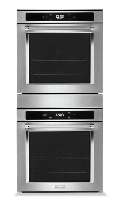 Four mural double KitchenAid de 5,2 pi3 avec convection véritable - KODC504PPS | KODC504S