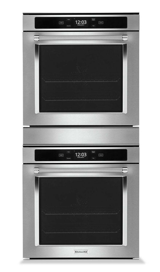 Four mural double KitchenAid de 5,2 pi3 avec convection véritable - KODC504PPS | KODC504S
