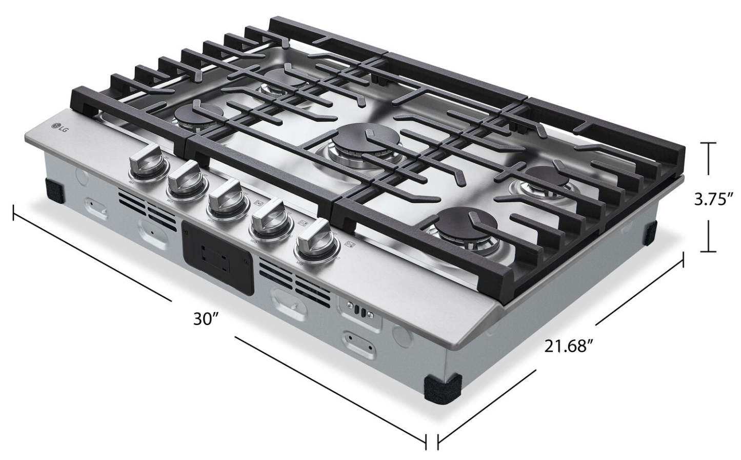 Table de cuisson au gaz LG 30 à 5 éléments - Acier inoxydable anti-taches - CBGJ3023S | Table de cuisson à gaz LG de 30 po à 5 éléments - acier inoxydable résistant aux taches - CBGJ3023S