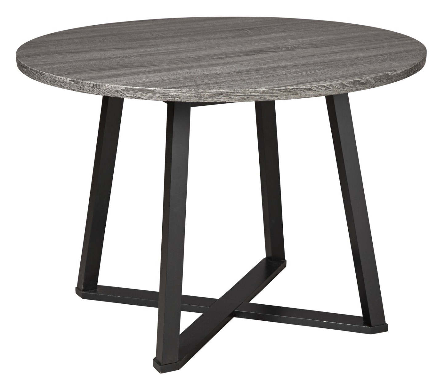 Ensemble de salle à manger Cole 5 pièces en métal et en mélamine avec table ronde de 42 po (L), base piédestal et 4 chaises noires