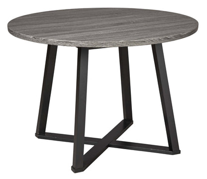 Ensemble de salle à manger Cole 5 pièces en métal et en mélamine avec table ronde de 42 po (L), base piédestal et 4 chaises noires