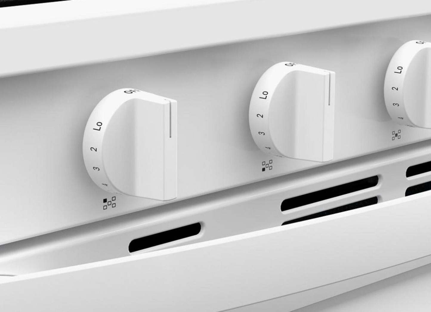 Cuisinière à gaz Whirlpool de 5 pi³ avec friture à air et autonettoyage - blanche - WFGS5030RW | WFGS50RW