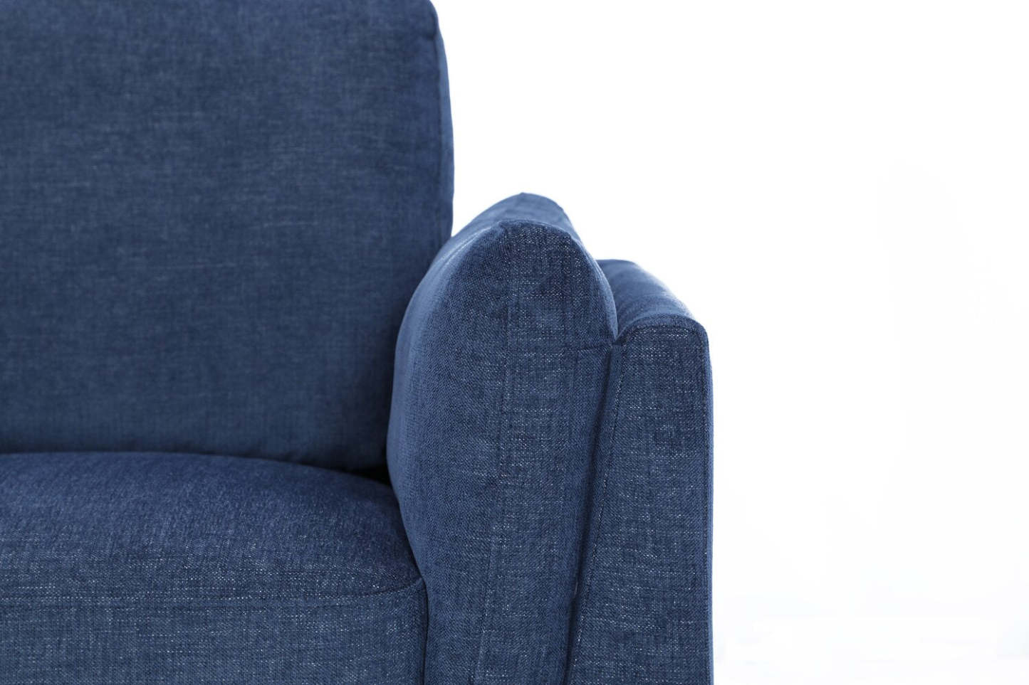 Zara 2-Piece Left-Facing Fabric Sectional with Chaise and Wood Legs - Navy | Canapé sectionnel gauche Zara 2 pièces en tissu avec chaise longue et pieds en bois - bleu marine