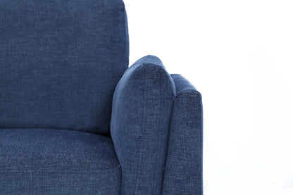 Zara 2-Piece Left-Facing Fabric Sectional with Chaise and Wood Legs - Navy | Canapé sectionnel gauche Zara 2 pièces en tissu avec chaise longue et pieds en bois - bleu marine