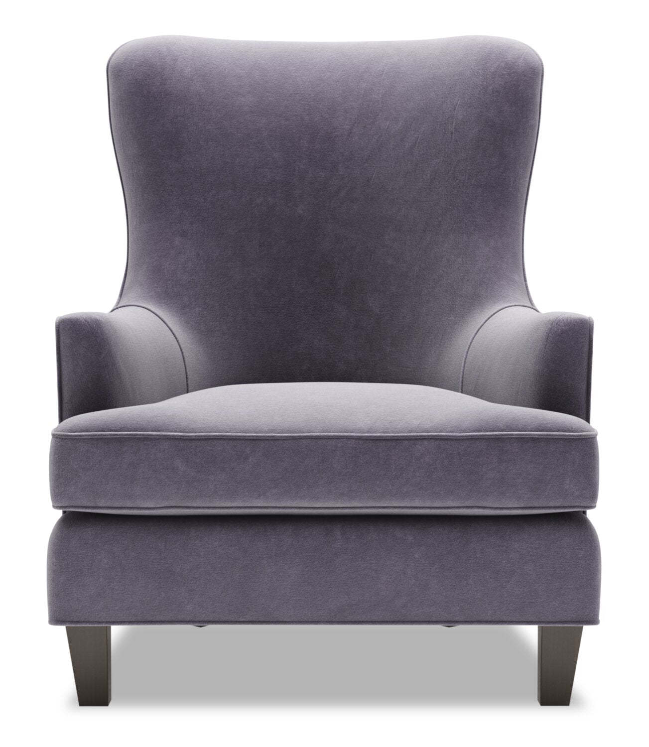 Fauteuil d'appoint à oreilles Sofa Lab personnalisable de 32 po en tissu de velours - gris Granite | Fauteuil d'appoint à oreilles Sofa Lab de 32 po fabriqué au Canada en tissu de velours - gris Granite | AILE3388