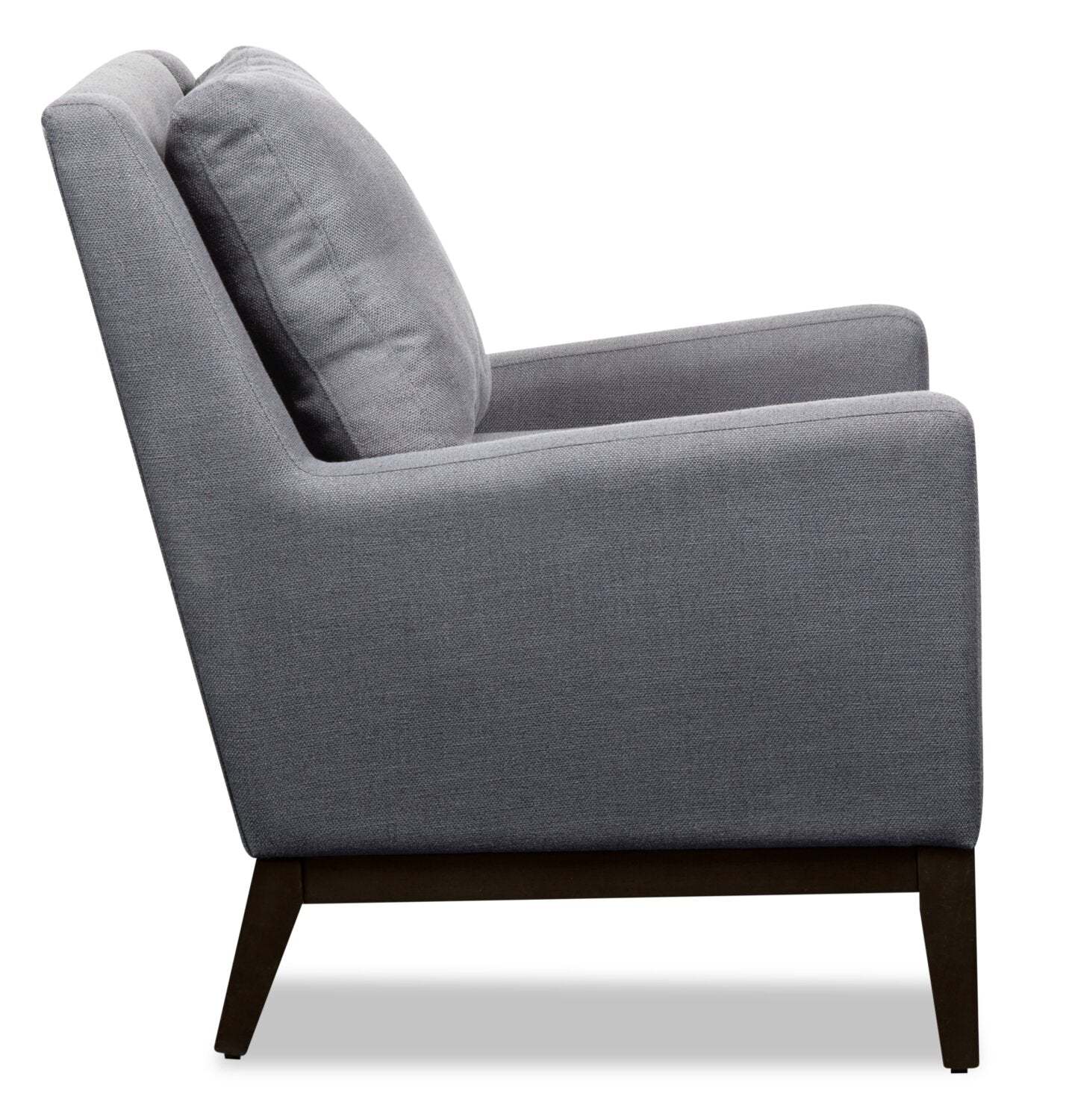 Chaise d'appoint en tissu d'apparence lin avec base en bois Adel 28,5 - Gris foncé | Fauteuil d'appoint Adel de 28,5 po en tissu d'apparence lin avec base en bois - gris foncé