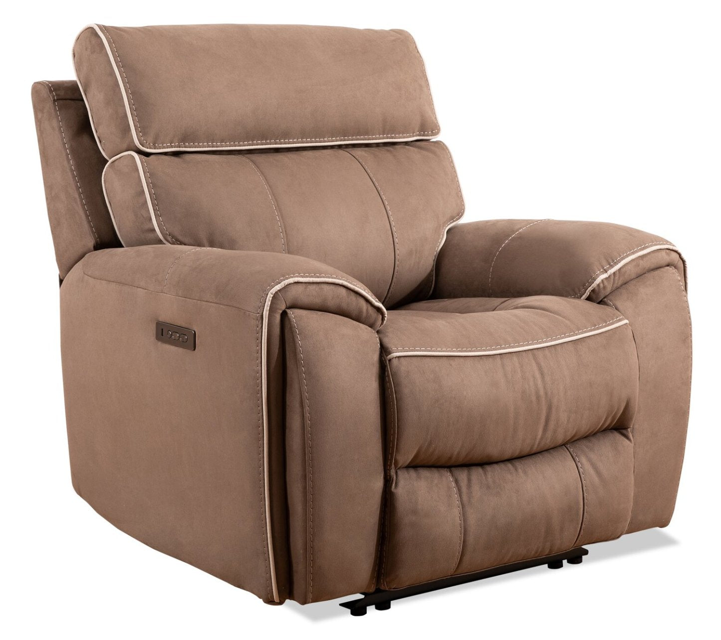 Cindy Crawford Home Newport 43 Fauteuil à inclinaison électrique en suédine avec appuie-tête électrique - taupe