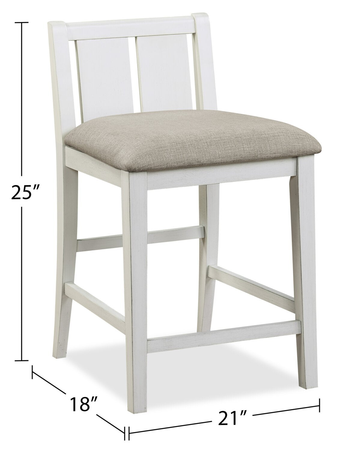 Lane 3pc Counter-Height Dining Set with Table & 2 Chairs, Built-in Shelves & USB, 36.5W - White | Ensemble de salle à manger Lane 3 pièces de hauteur comptoir avec table de 36,5 po (L), tablettes et port USB intégrées, et 2 chaises - blanc