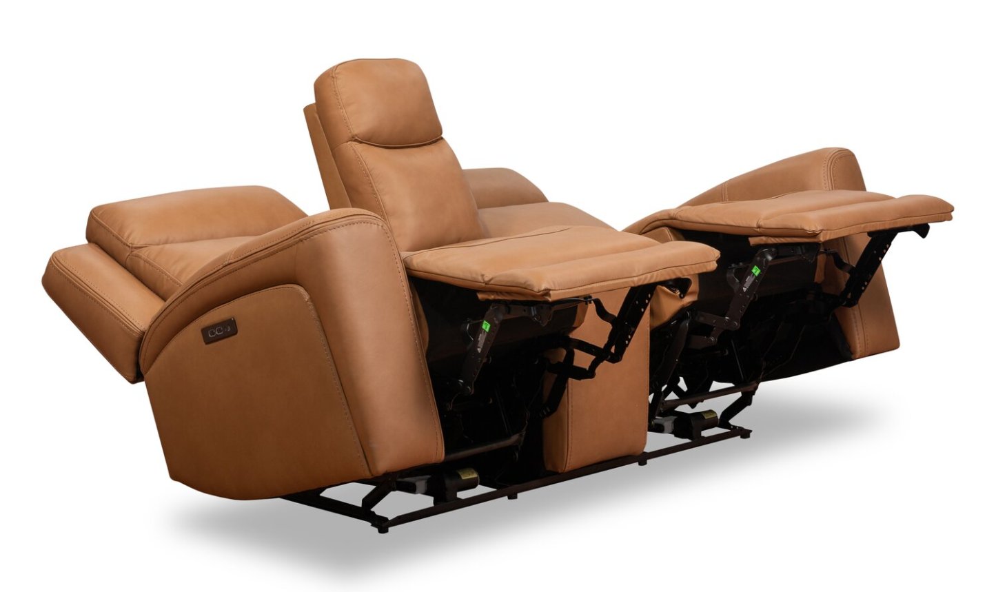 Scott Living Prescott 79 Genuine Leather Power Reclining Loveseat with Power Headrests - Butternut Brown | Causeuse à inclinaison électrique Prescott de Scott Living de 79 po en cuir véritable avec appuie-têtes électriques - brun courge musquée