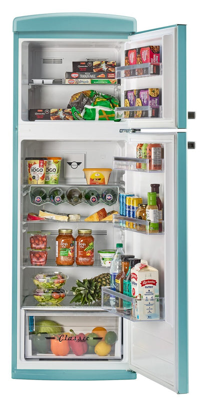 Unique Classic Retro 24 11 Cu Ft. Top Freezer Refrigerator – Ocean Mist Turquoise - UNQ-310L T TM | Réfrigérateur Classic Rétro d’Unique de 24 po et de 11 pi3 à congélateur supérieur - turquoise brume marine - UNQ-310L T TM