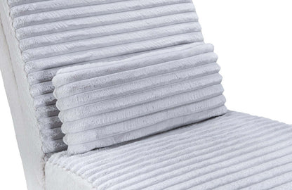 Chaise longue en tissu fausse fourrure ultra pelucheux Cleo 26 avec oreiller décoratif - Gris clair | Fauteuil long de détente Cleo de 26 po en tissu de fausse fourrure très douce avec coussin décoratif - gris clair