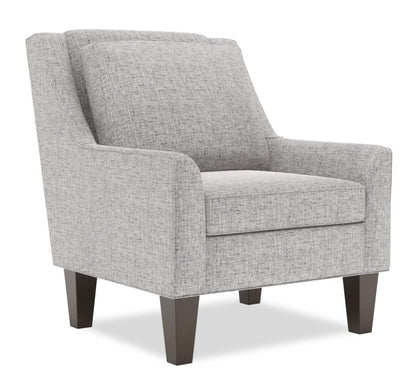 Fauteuil d’appoint club Sofa Lab personnalisable en tissu d’apparence lin de 29 po avec pattes en bois - gris Luna Domino | Made in Canada Sofa Lab Customizable Club 29 Linen-Look Fabric Accent Chair with Wood Legs - Luna Domino Grey | CLUB2191