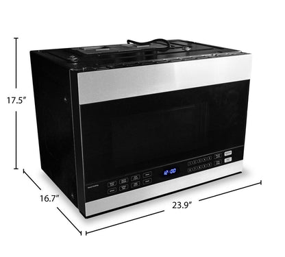 Danby 1,4 Cu. Fort. Four à micro-ondes sur cuisinière - Acier inoxydable - DOM014401G1 | Quatre à micro-ondes à hotte intégrée Danby de 1,4 pi3 - acier inoxydable - DOM014401G1 | DOM01441