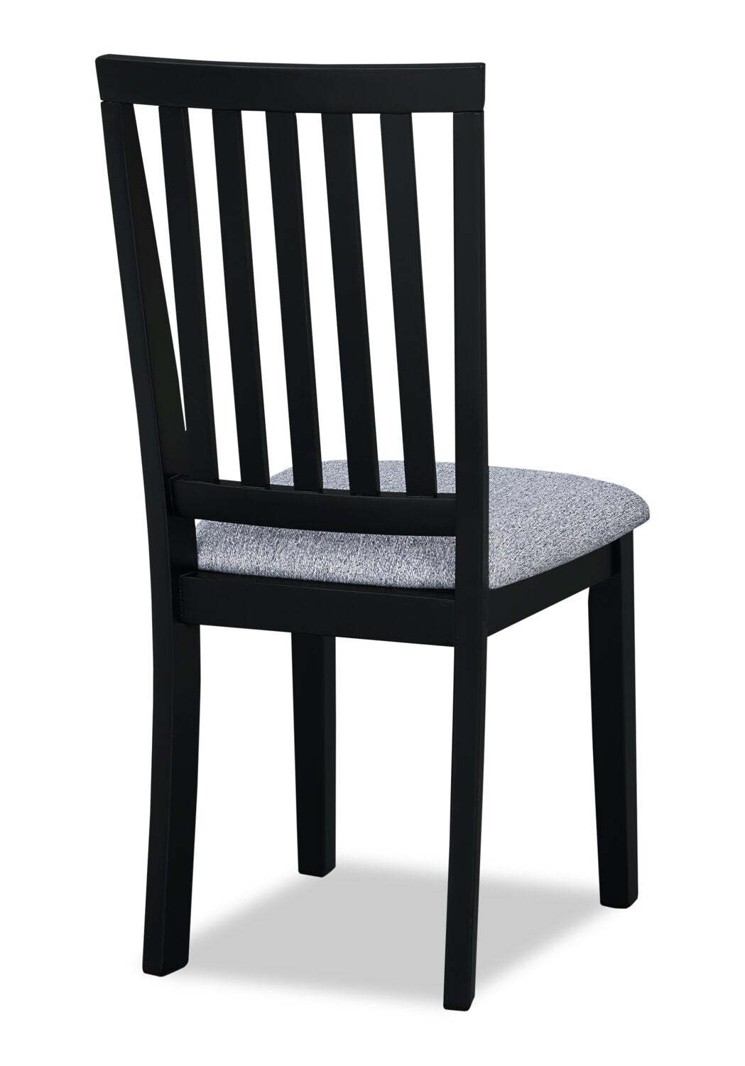 Chaise de salle à manger Bryn avec siège en tissu, dossier à lattes - noire