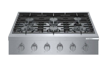 Table de cuisson à gaz à 6 brûleurs Bosch série 800 36 - RGM8658UC | Surface de cuisson à gaz Bosch de série 800 de 36 po à 6 brûleurs– RGM8658UC | RGM8658C