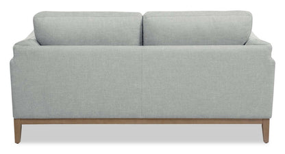 Causeuse Valley de 67,7 po en tissu avec base et pattes en hévéa - grise