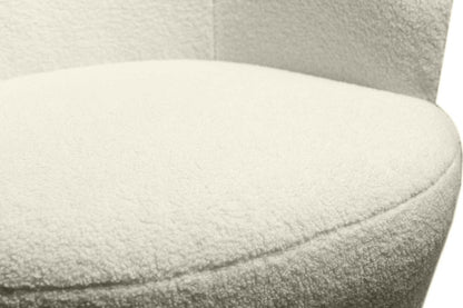 Chaise d'appoint pivotante courbée en tissu chenille bouclé Ivie 28,7 - Blanc | Fauteuil d'appoint pivotant courbé Ivie de 28,7 po en tissu chenille bouclé - blanc