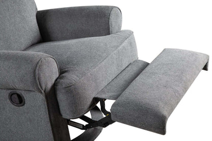 Bevin 34.4 Grey Chenille Fabric Swivel Glider Reclining Chair | Fauteuil pivotant, glissant et inclinable Bevin de 34,4 po en tissu de chenille gris