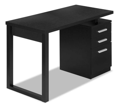 Bureau réversible Ronan 47.25 à 3 tiroirs - Noir|Bureau réversible Ronan de 47,25 po à 3 tiroirs - noir