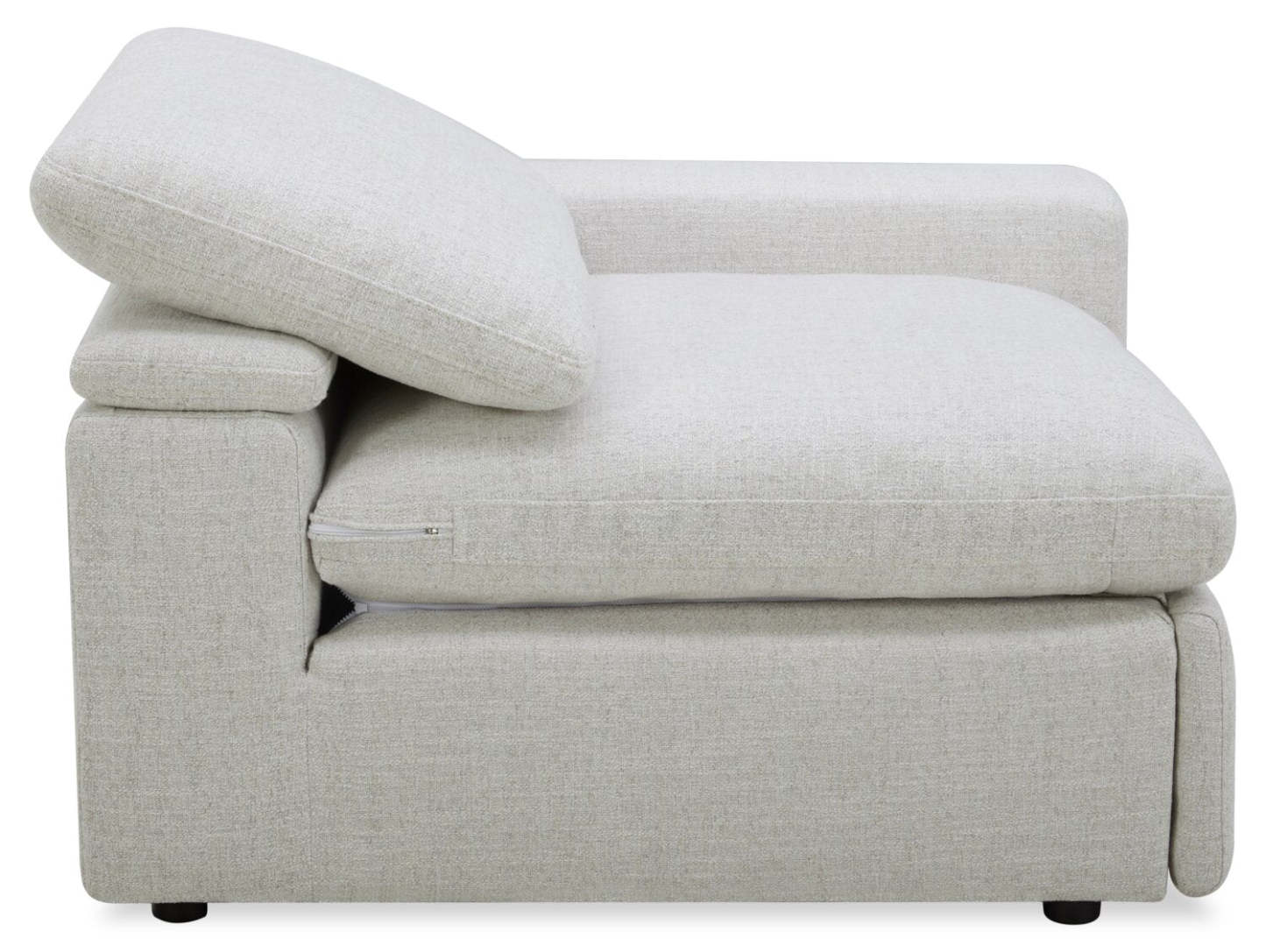 Canapé sectionnel à inclinaison électrique modulaire Sky 8 pièces en tissu avec coussins amovibles en couette et plumes - blé Nathan