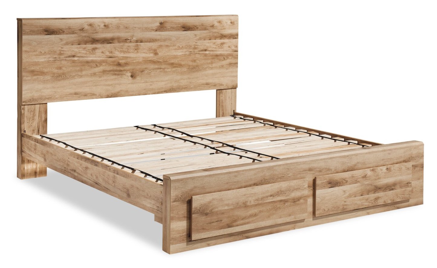 Lit de rangement Derekson avec 2 tiroirs intégrés au pied du lit, naturel - format grand lit | Derekson Storage Bed with 2 Built-In Footboard Drawers, Natural - Queen Size