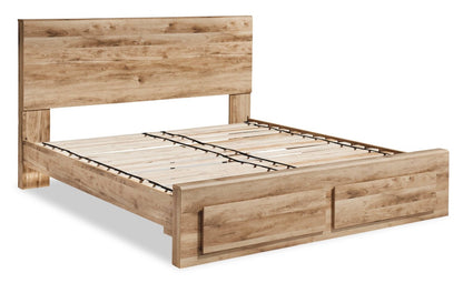 Lit de rangement Derekson avec 2 tiroirs intégrés au pied du lit, naturel - format grand lit | Derekson Storage Bed with 2 Built-In Footboard Drawers, Natural - Queen Size