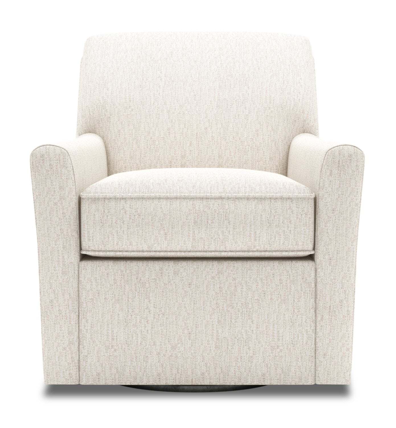 Fauteuil d’appoint pivotant personnalisable Sofa Lab de 31 po fabriqué au Canada en tissu de chenille - beige Luxury Sand | SWIV3093