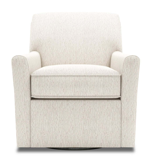 Fauteuil d’appoint pivotant personnalisable Sofa Lab de 31 po fabriqué au Canada en tissu de chenille - beige Luxury Sand | SWIV3093