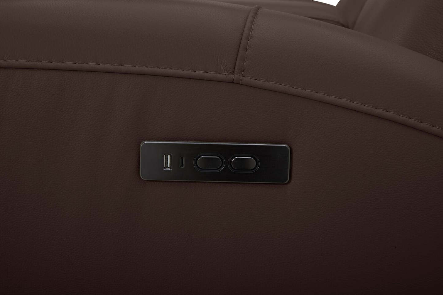 Fauteuil à inclinaison électrique Reign de 41,25 po en cuir véritable de qualité supérieure avec port USB - brun chocolat Silverado