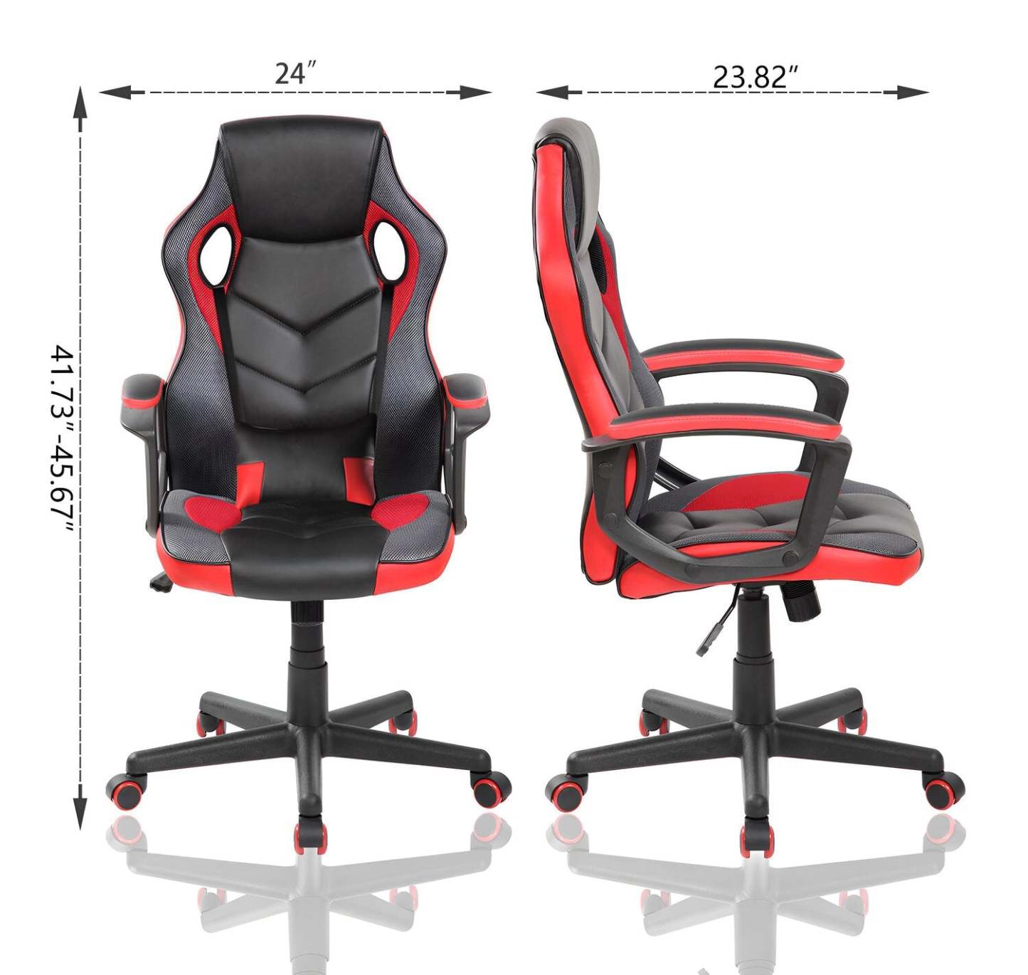 Chaise de jeu ergonomique Velocity 24 - Noir &amp; Rouge|Fauteuil de jeu ergonomique Velocity de 24 po - noir et rouge