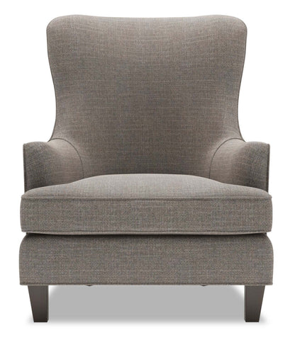 Fauteuil d'appoint à oreilles personnalisable Sofa Lab de 32 po fabriqué au Canada en tissu d'apparence lin - gris Luna Smoke | AILE2391