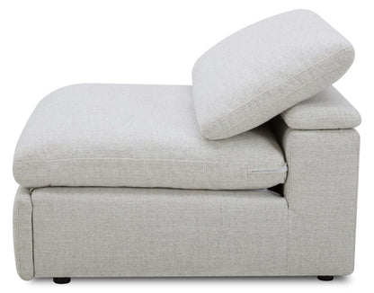 Fauteuil à inclinaison électrique sans accoudoirs Sky Modular 44 en tissu avec coussins en plumes - Nathan Wheat | Fauteuil sans accoudoirs à inclinaison électrique modulaire Sky de 44 po en tissu avec coussins en couette et plumes - blé Nathan