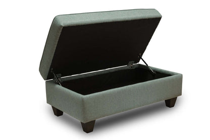 Made in Canada Scarlett 26 Chenille Fabric Ottoman - Marine Blue | Pouf Scarlett de 26 po fabriqué au Canada en tissu de chenille - bleu marine