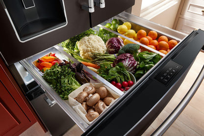 Réfrigérateur KitchenAid de 26,2 pi³ et de 36 po à portes françaises - acier inoxydable noir - KRMF536RBS | KitchenAid 36 26,2 Cu. Fort. Réfrigérateur à portes françaises - Acier inoxydable noir - KRMF536RBS