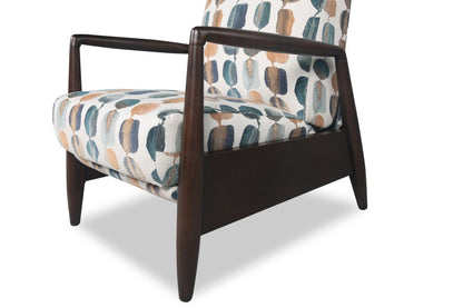 Raven 28,5 Fauteuil d’appoint à inclinaison par poussée en tissu de chenille - bleu sarcelle multicolore