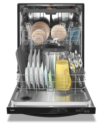 Lave-vaisselle encastré Whirlpool de 24 po et de 47 dBA avec commandes sur le dessus et 3e panier - Noir - WDT750SAKB | Lave-vaisselle Whirlpool 24 47 dBA à commande supérieure intégrée avec troisième panier - Noir - WDT750SAKB