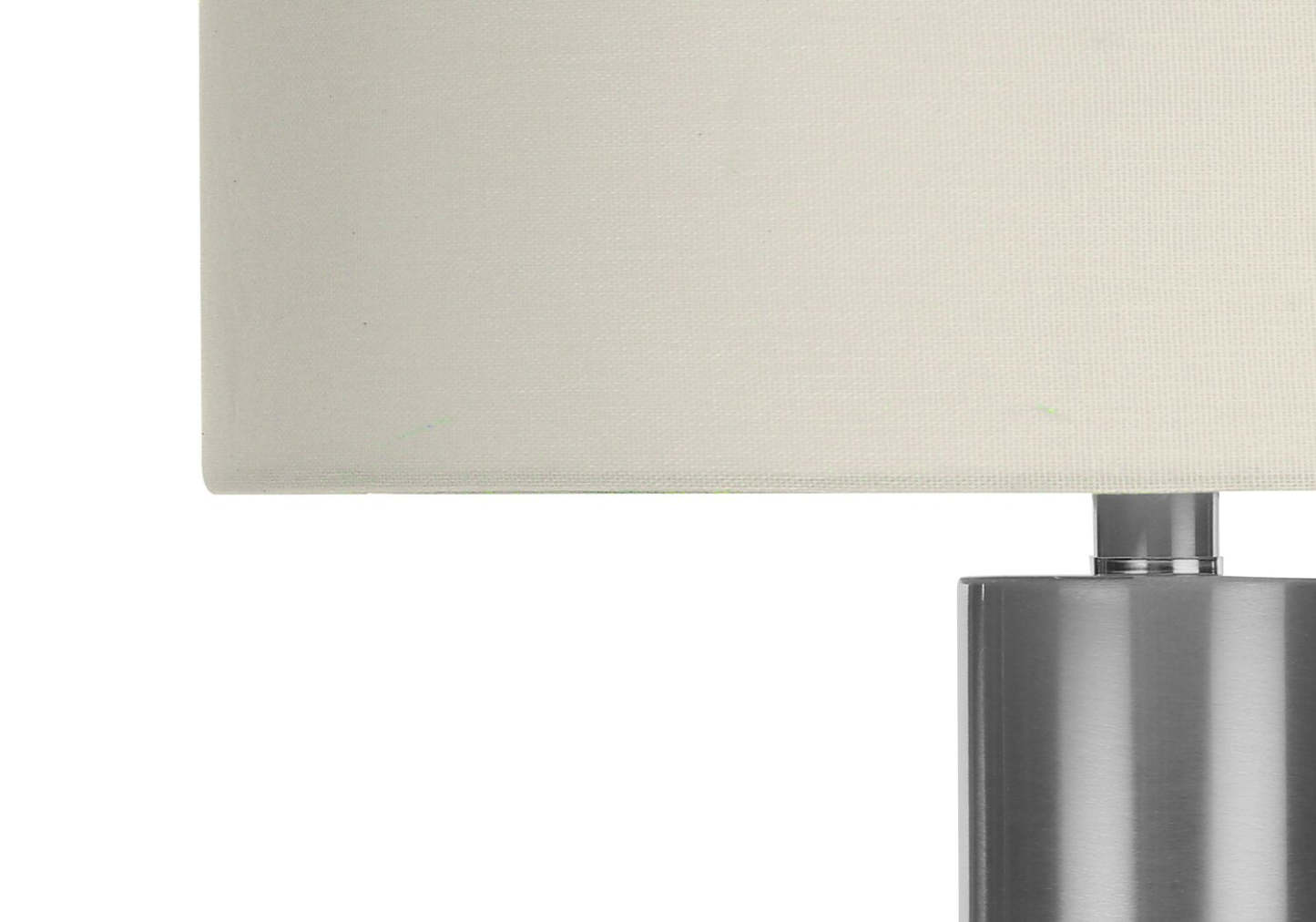 Lampe de table 28 Nickel Metal avec base en acrylique|Lampe de table de 28 po en métal nickel avec base en acrylique