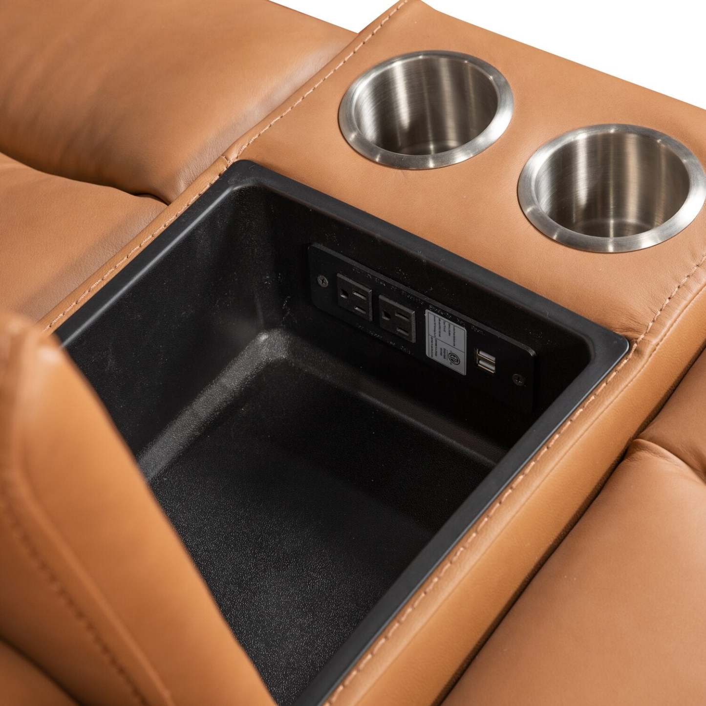 Scott Living Prescott 79 Genuine Leather Power Reclining Loveseat with Power Headrests - Butternut Brown | Causeuse à inclinaison électrique Prescott de Scott Living de 79 po en cuir véritable avec appuie-têtes électriques - brun courge musquée