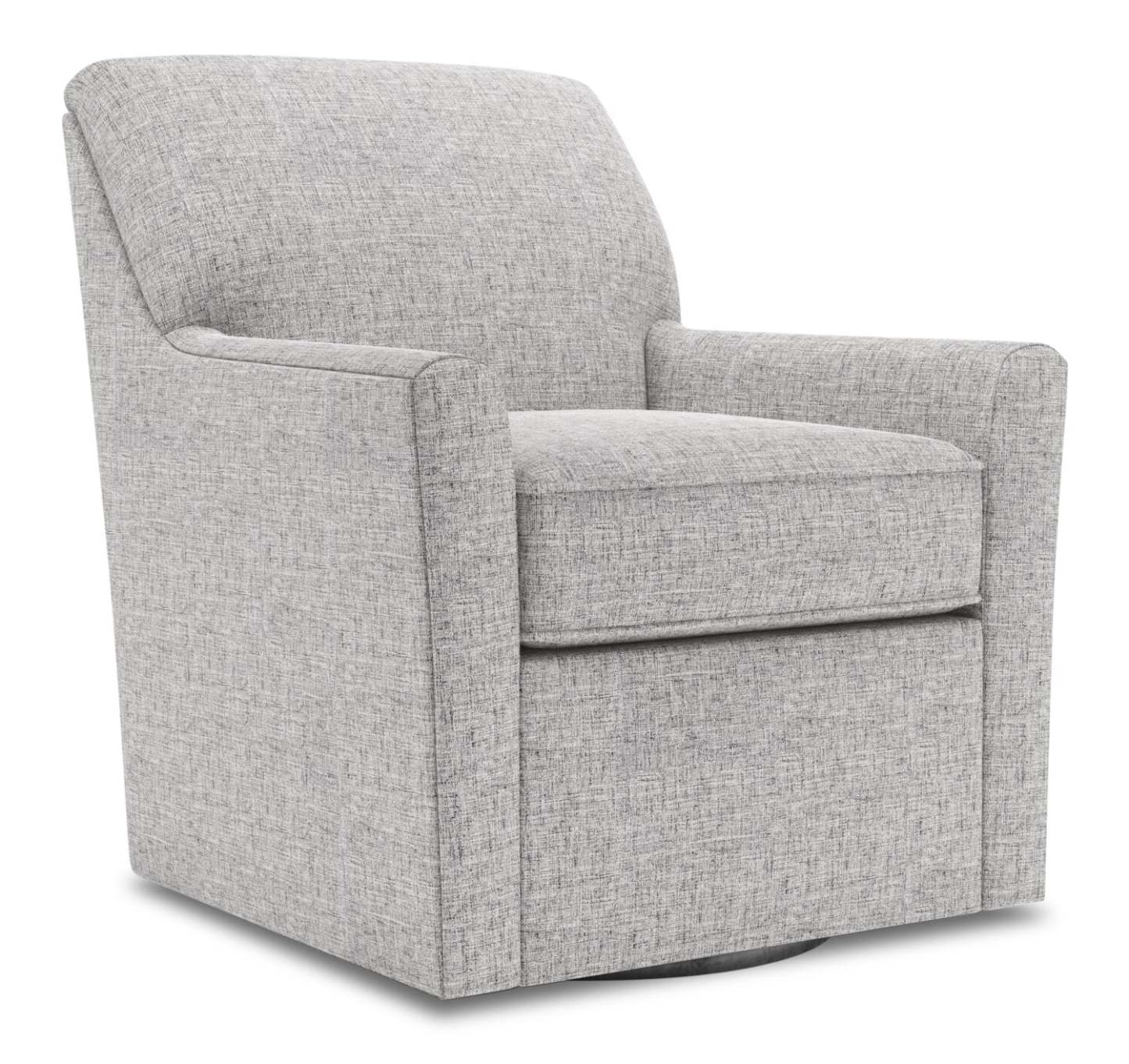 Fauteuil d’appoint pivotant personnalisable Sofa Lab de 31 po fabriqué au Canada en tissu d’apparence lin - gris Luna Domino | SWIV2191