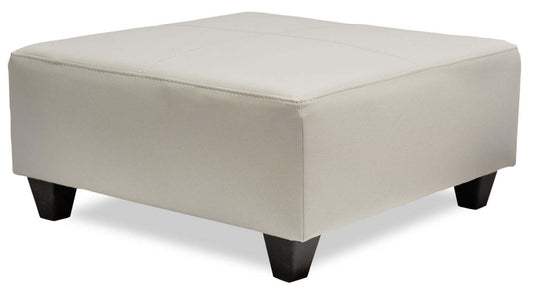 Fabriqué au Canada Pouf Addison 37 en similicuir - Beige | Pouf Addison de 37 po fabriqué au Canada d'apparence cuir - beige