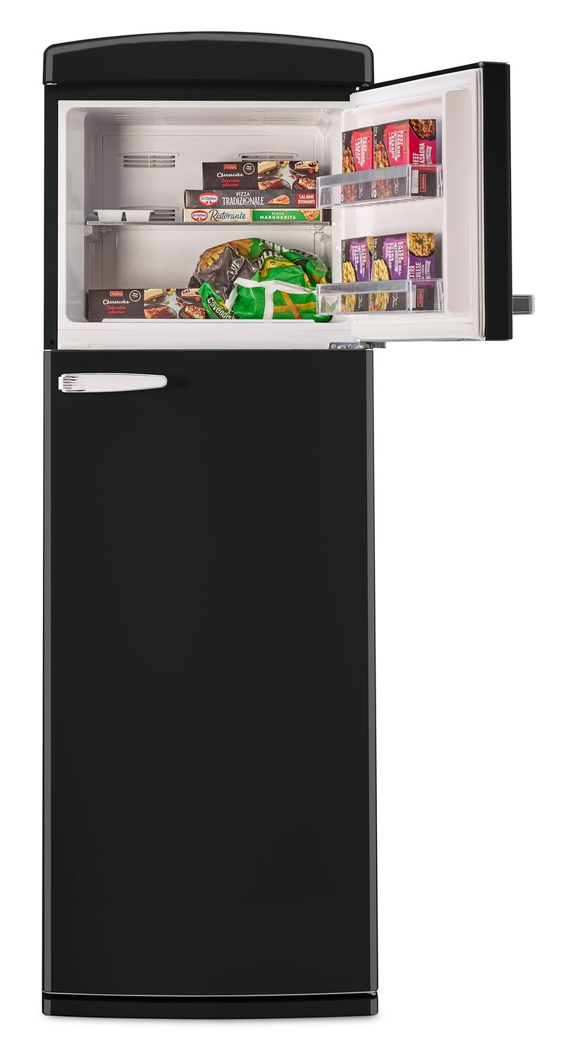 Unique Classic Retro 24 11 Cu Ft. Top Freezer Refrigerator – Midnight Black - UNQ-310L B TM | Réfrigérateur Classic Rétro d’Unique de 24 po et de 11 pi3 à congélateur supérieur - noir minuit - UNQ-310L B TM