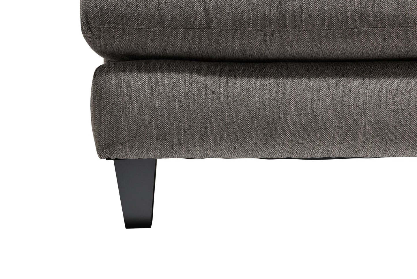 Made in Canada Nofia 58 Chenille Fabric Loveseat with Two Accent Pillows and Wood Legs - Charcoal Grey | Causeuse Nofia de 58 po fabriquée au Canada en tissu de chenille avec 2 coussins décoratifs et pattes en bois - gris anthracite
