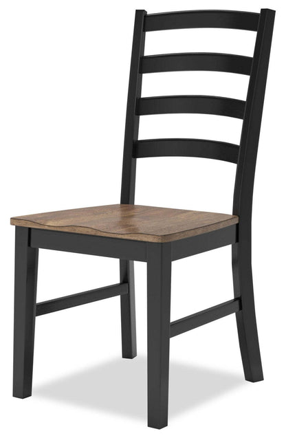 Raven 7pc Dining Package with 60-78W Extension Table & 6 Chairs - Two-Tone Black & Brown | Ensemble de salle à manger Raven 7 pièces avec table à rallonge, 60 po à 78 po (L) et 6 chaises - deux teintes, noir et brun