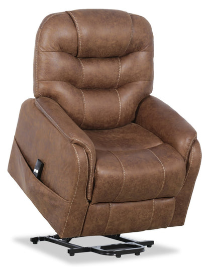 Landon 34 Microfibre Power Lift Reclining Chair - Brown | Fauteuil inclinable électrique Landon de 34 po en microfibre - brun
