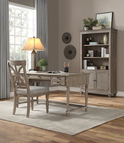 Winston 58 Writing Office Desk with 3-Drawers - Light Brown Driftwood|Bureau de travail Winston de 58 po à 3 tiroirs - bois de grève brun clair