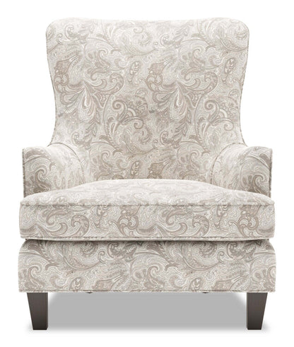 Fauteuil d’appoint à oreilles Sofa Lab personnalisable de 32 po fabriqué au Canada en tissu - Dove multicolore | WING1825